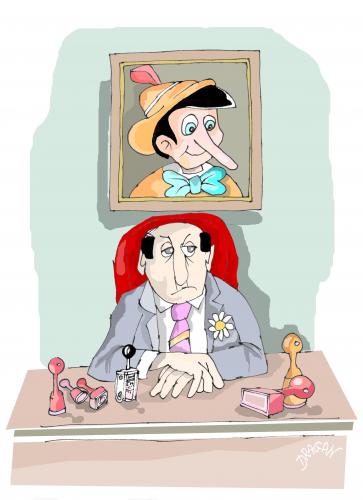 Cartoon: burocracia (medium) by Dragan tagged burocracia,mentiras,pinocho