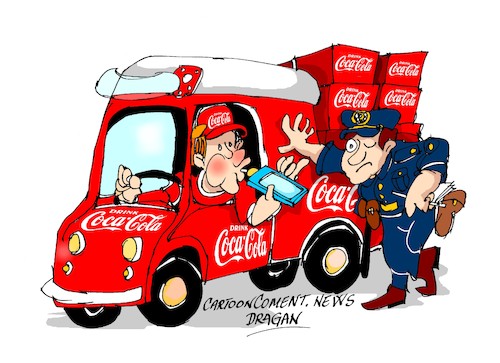 Cartoon: Coca-Cola con alcohol (medium) by Dragan tagged coca,cola,con,alcohol