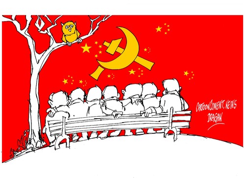 Cartoon: Comite Central-espiritu (medium) by Dragan tagged xi,jinping,secretario,general,del,comite,central,partido,comunista,china,congreso,politics,cartoon