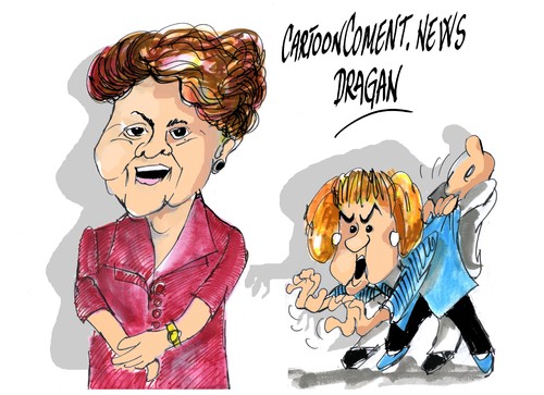 Cartoon: Dilma Rousseff-modelo Angela (medium) by Dragan tagged dilma,rousseff,europa,cricis,recesion,politics,cartoon