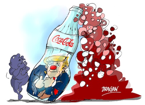 Cartoon: Donald T.-Coca Cola (medium) by Dragan tagged donald,trump,coca,cola