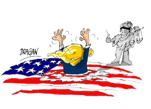 Cartoon: Donald Trump-justicia (medium) by Dragan tagged donald,trump,elecciones,2020,justicia