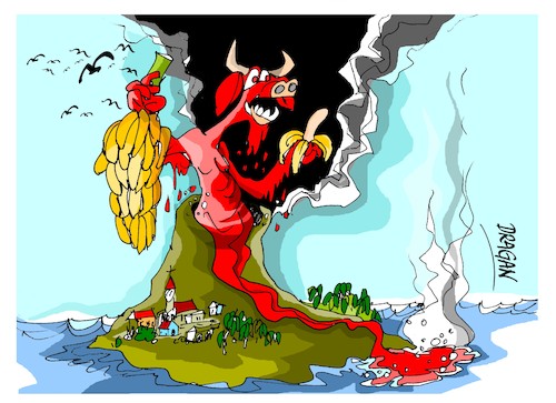 Cartoon: El volcan de la Palma (medium) by Dragan tagged el,volcan,de,la,palma