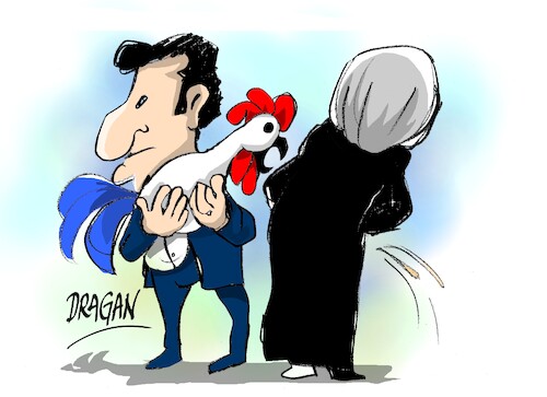 Cartoon: Emanuel Macron-Brigitte (medium) by Dragan tagged emanuel,macron,brigitte