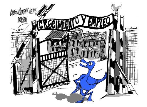 Cartoon: Espana-crecimiento y empleo (medium) by Dragan tagged espana,crecimiento,empleo,gobierno,politics,cartoon