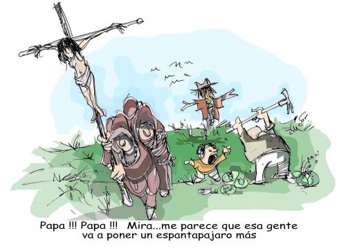 Cartoon: espantapajaro (medium) by Dragan tagged espantapajaro