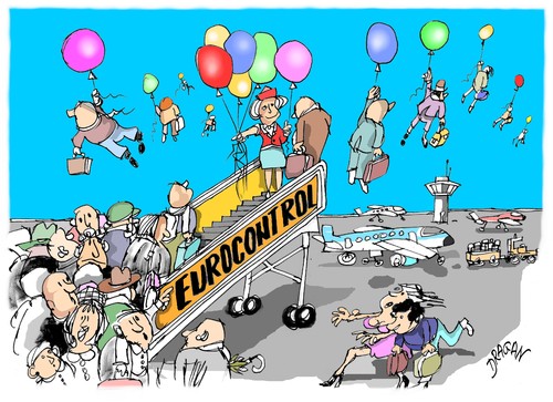 Cartoon: Eurocontrol (medium) by Dragan tagged union,europea,eurocontrol,volcan,eyjafjalla,politics,cartoon