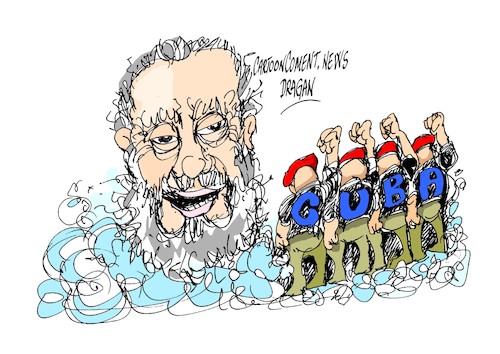 Cartoon: Fidel Castro-Cuba (medium) by Dragan tagged fidel,castro,cuba