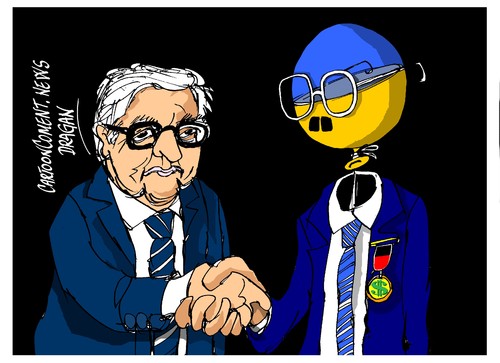 Cartoon: Frank Steinmeier-Arseni Yatseniu (medium) by Dragan tagged cartoonh,politics,ue,europea,union,ukraina,alemania,yatseniuk,arseni,steinmeier,walter,frank