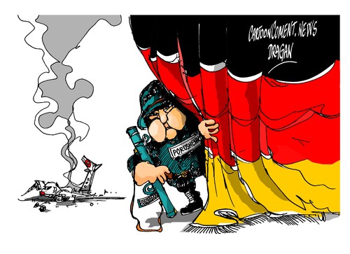 Cartoon: Gobierno aleman-MH17 (medium) by Dragan tagged gobierno,aleman,mh17,ukrania,politics,cartoon