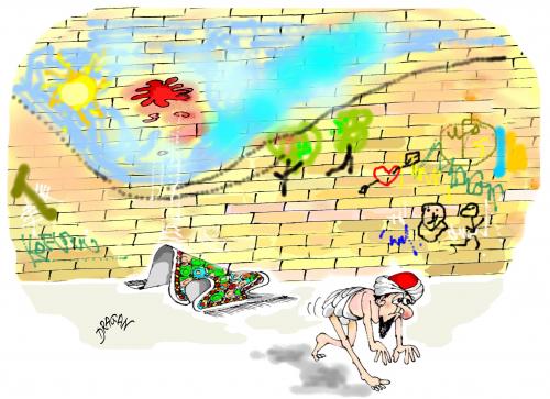Cartoon: grafiti FAKIR (medium) by Dragan tagged grafiti,fakir