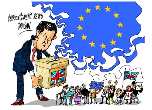 Cartoon: Gran Bretana- Union Europea (medium) by Dragan tagged gran,bretana,inglatera,elecciones,union,europea,ue,politics,cartoon