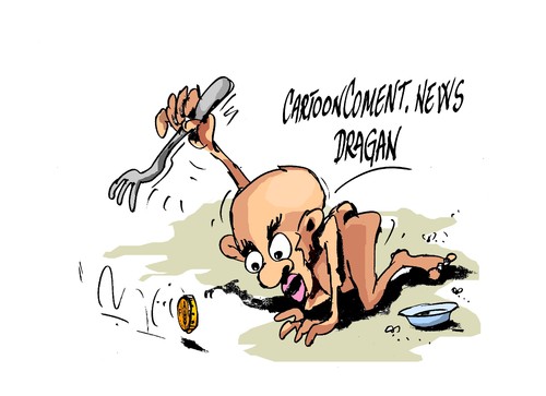 Cartoon: hambre-FAO (medium) by Dragan tagged cartoon,politics,milenio,del,desarrollo,de,objetivos,onu,fao,hambre