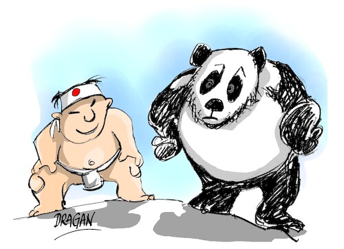 Cartoon: Japon-China (medium) by Dragan tagged japon,china