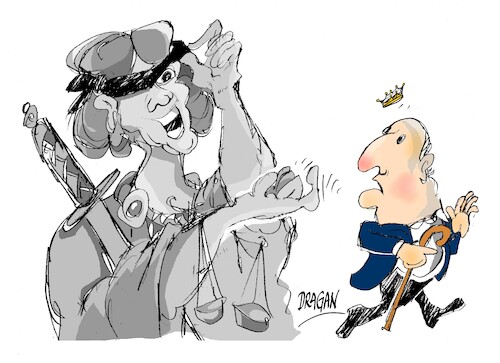 Cartoon: Juan Carlos I-Justicia (medium) by Dragan tagged juan,carlos,justicia,corinna,larsen