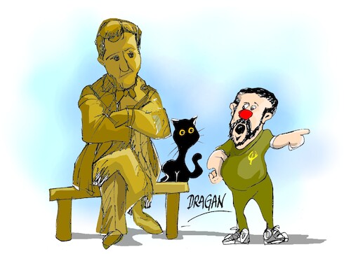 Cartoon: Mijail Bulgakov (medium) by Dragan tagged mijail,bulgakov,el,maestro,margarita,kiev,ukraina