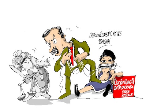 Cartoon: Recep Tayyip Erdogan-Eren Keskin (medium) by Dragan tagged recep,tayyip,erdogan,eren,keskin