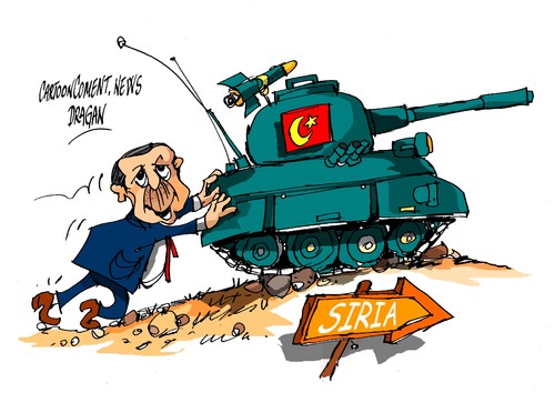 Cartoon: Recep Tayyip Erdogan-Siria (medium) by Dragan tagged recep,tayyip,erdogan,turcia,siria,estado,islamico,ei,yijad,poliotics,cartoon