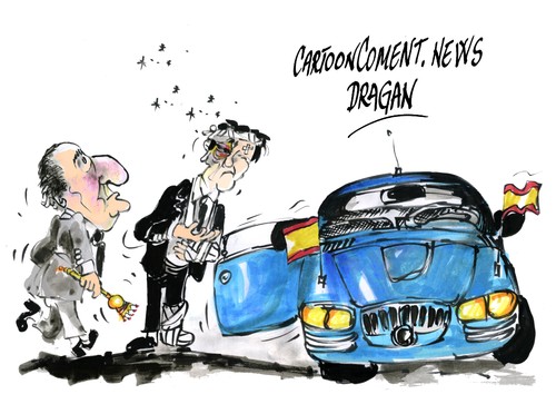Cartoon: Rey Don Juan Carlos (medium) by Dragan tagged rey,don,juan,carlos,chofer,espana,monarca,cartoon