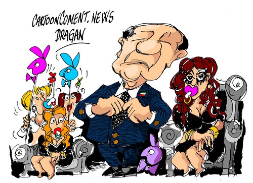 Cartoon: Silvio Berlusconi-poder (medium) by Dragan tagged silvio,berlusconi,poder,karima,el,marough,abuso,sexual,menor,justicia,italia,politics,cartoon