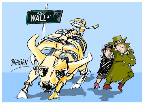 Cartoon: toro de Wall Street (medium) by Dragan tagged toro,de,wall,street