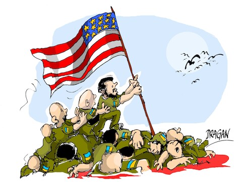 Cartoon: Volodimir Zelenski-un ano (medium) by Dragan tagged volodimir,zelenski,ukrania