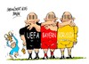 Cartoon: Champions-UEFA-Bayern-Borussia (small) by Dragan tagged champions,uefa,bayern,borussia,football,fussball,dominio,economico,cartoon