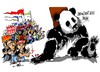 Cartoon: China-tension (small) by Dragan tagged china,hong,kong,maniferstaciones,politics,cartoon