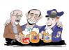 Cartoon: Cumbre de la cerveza (small) by Dragan tagged barak,obama,harvard,henri,gates,james,crowley