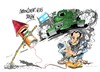 Cartoon: franja de Gaza (small) by Dragan tagged franja,de,gaza,palestina,izrael,misil,politics,cartoon