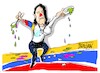 Cartoon: Maria Corina-Manchando (small) by Dragan tagged maria,corina,machado,venezuela