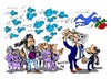 Cartoon: Pablo-Rajoy-Rubalcaba-Twitt (small) by Dragan tagged pablo,iglesias,podemos,mariano,rajoy,partido,popular,pp,alfredo,perez,rubalcaba,socialista,obrero,espanjol,psoe,politics,cartoon