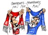 Cartoon: Rubalcaba-Rajoy-inchas (small) by Dragan tagged alfredo,perez,rubalcaba,mariano,rajoy,parados,cricis,economica,politics,cartoon