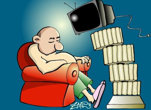 Cartoon: culture and television3 (medium) by johnxag tagged sleep,civilisation,culture,tv,trash