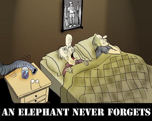 Cartoon: An Elephant Never Forgets... (medium) by berk-olgun tagged an,elephant,never,forgets