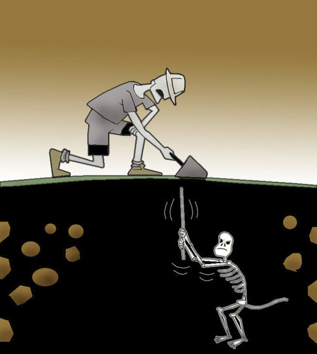 Cartoon: Archaeologist.. (medium) by berk-olgun tagged archaeologist