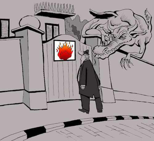 Cartoon: Beware of Dragon... (medium) by berk-olgun tagged beware,of,dragon