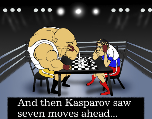 Cartoon: Boxing Chess... (medium) by berk-olgun tagged boxing,chess