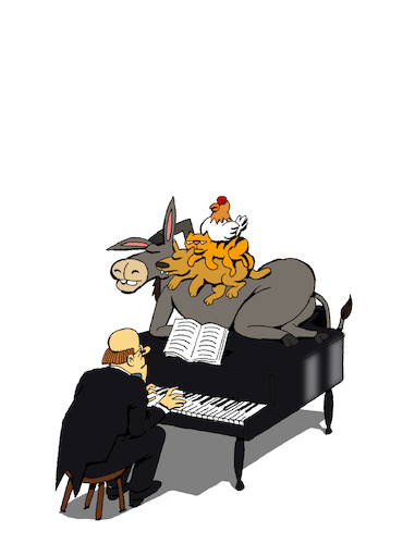 Cartoon: Bremen Jazz Musicians... (medium) by berk-olgun tagged bremen,jazz,musicians