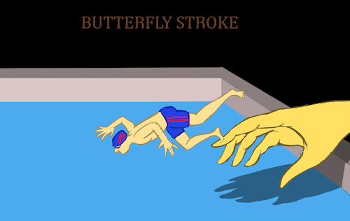 Cartoon: Butterfly Stroke ... (medium) by berk-olgun tagged butterfly,stroke