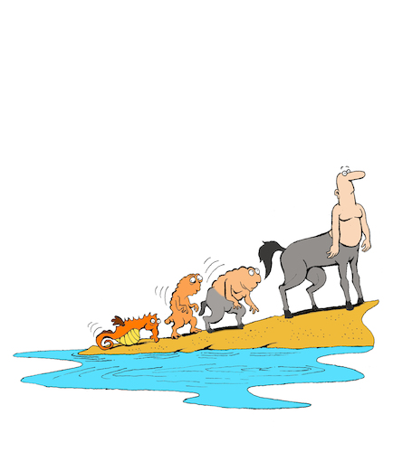 Cartoon: Centaur Evolution... (medium) by berk-olgun tagged centaur,evolution