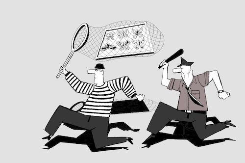 Cartoon: Collection Thief... (medium) by berk-olgun tagged collection,thief
