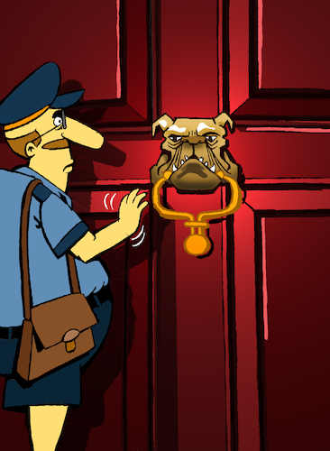 Cartoon: Dog Door Knocker... (medium) by berk-olgun tagged dog,door,knocker