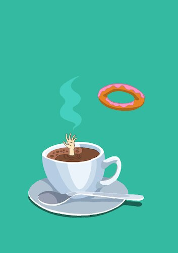 Cartoon: Donut and Coffee (medium) by berk-olgun tagged donut,and,coffee