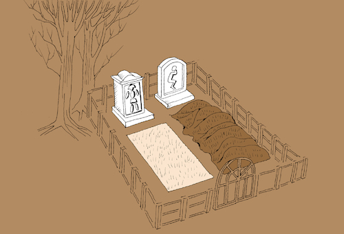 Cartoon: Family Cemetery... (medium) by berk-olgun tagged family,cemetery