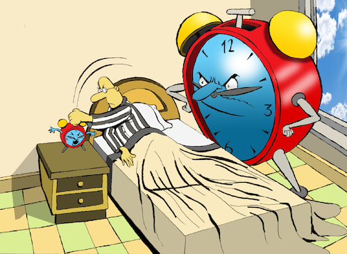 Cartoon: Father Alarm Clock... (medium) by berk-olgun tagged father,alarm,clock