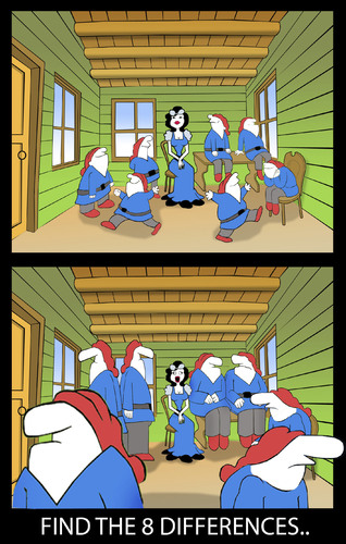 Cartoon: FIND THE 8 DIFFERENCES.. (medium) by berk-olgun tagged find,the,differences