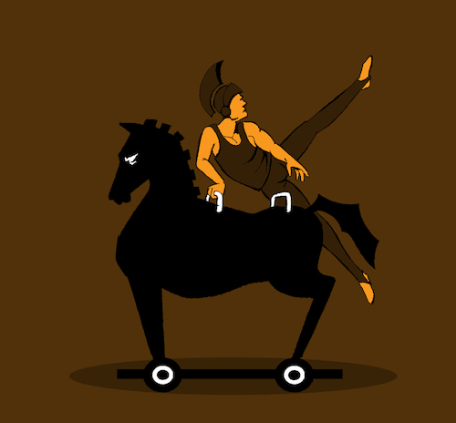 Cartoon: First Pommel Horse... (medium) by berk-olgun tagged first,pommel,horse