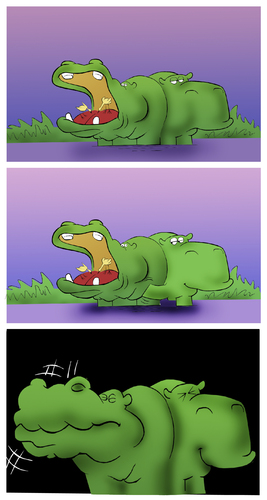 Cartoon: Funny Hippos.. (medium) by berk-olgun tagged funny,hippos