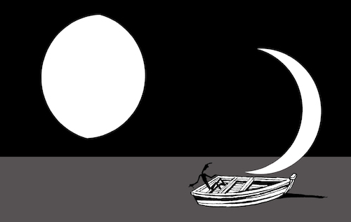 Cartoon: Gibbous Moon... (medium) by berk-olgun tagged gibbous,moon